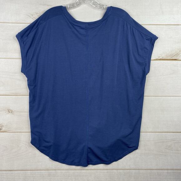 Mondetta Top Womens XL Blue Performance Luxury Tee Shirt Boxy Jersey Knit Active - Picture 7 of 9
